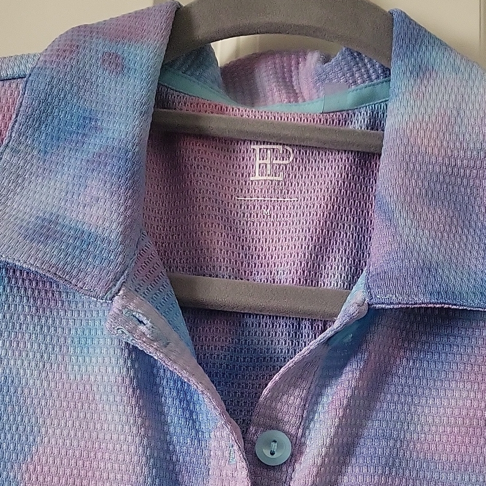 EP New York Women’s Medium Sleeveless Tie-Dye Polo – Pastel Blue & Pink - Picture 2 of 10
